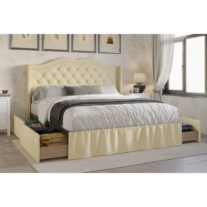 Martha Tufted Upholstered Storage Panel Bed