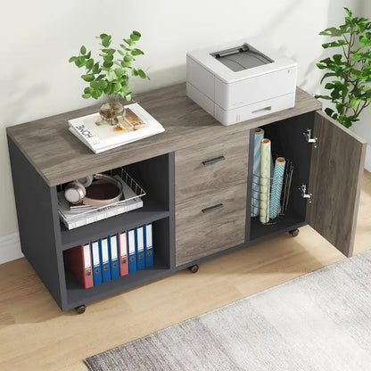 Modern Executive Desk, 70.8 Computer Desk with 47 inch Lateral File Cabinet for Home Office