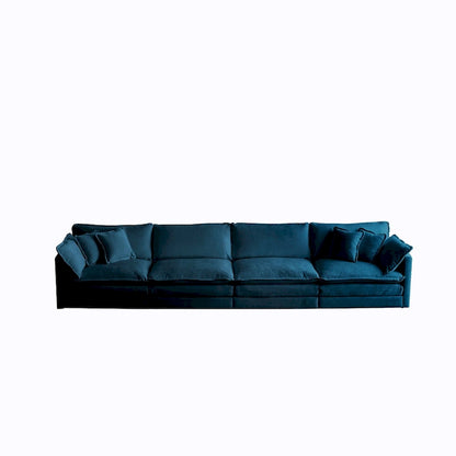 Modular Sectional Sofa for Living Room,U Shaped Couch 5 Seater Convertible Sectional Couch with 1 Ottoman ,Blue Chenille