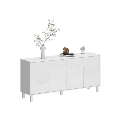 Buffet Sideboard White Floor Cabinet Elegant 63-Inch Storage Solution
