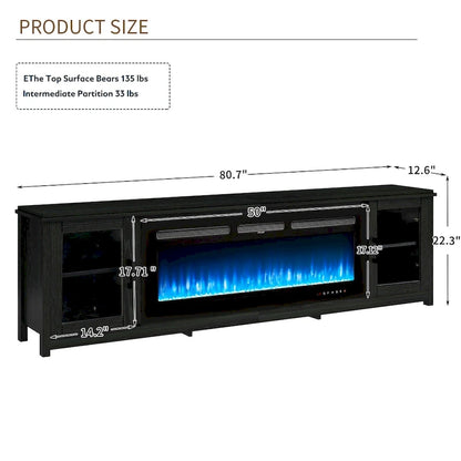 80 Fireplace TV Stand, Entertainment Center with 50 Electric Fireplace
