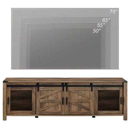 Sliding Barn TV Stand Entertainment Center for 75 TV