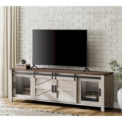 Sliding Barn TV Stand Entertainment Center for 75 TV