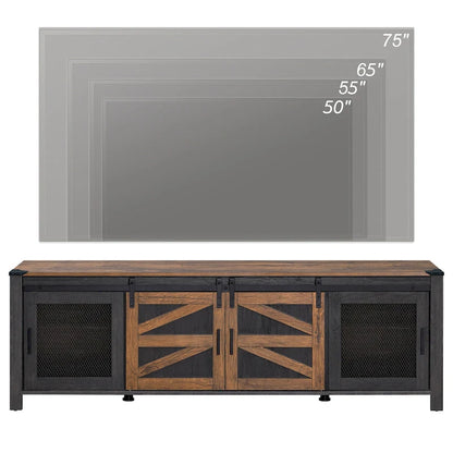Sliding Barn TV Stand Entertainment Center for 75 TV