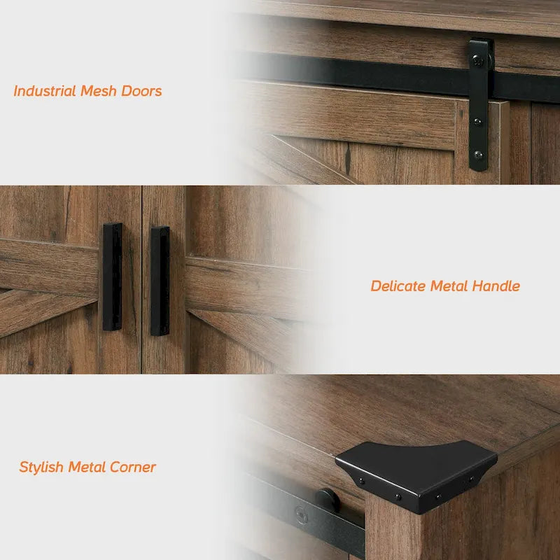 Sliding Barn TV Stand Entertainment Center for 75 TV