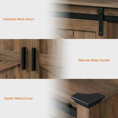 Sliding Barn TV Stand Entertainment Center for 75 TV