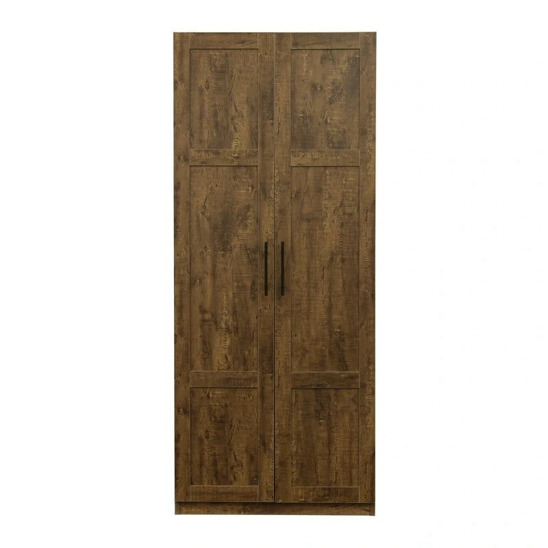 High Armoire Wardrobe and Storage Cabinet with 2 Doors and 3 Partitions to Separate 4 Storage Spaces 29.53W x 15.75 D x70.87H