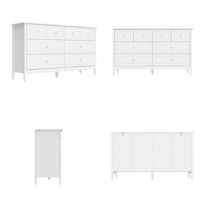 Bedroom Dresser with Silver Accents Sleek and Spacious Organizer Chest