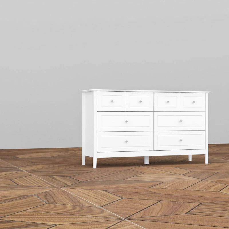 Bedroom Dresser with Silver Accents Sleek and Spacious Organizer Chest