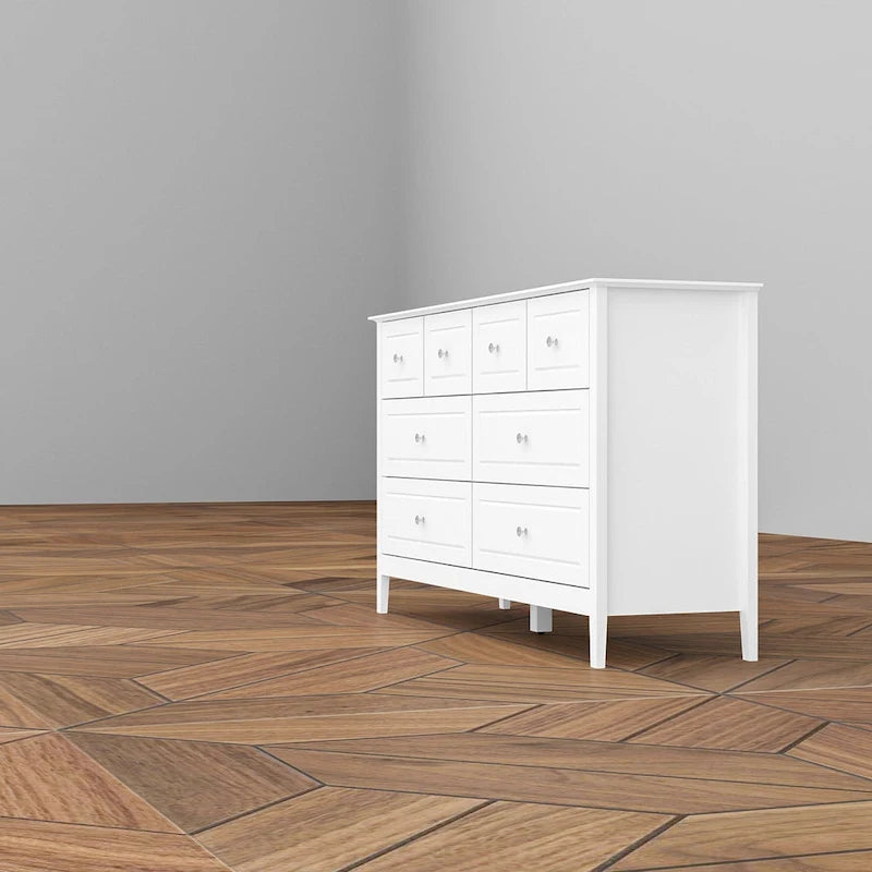 Bedroom Dresser with Silver Accents Sleek and Spacious Organizer Chest