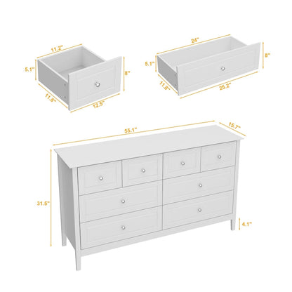 Bedroom Dresser with Silver Accents Sleek and Spacious Organizer Chest