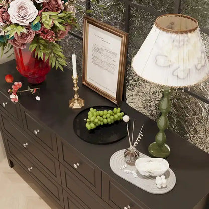 Bedroom Dresser with Silver Accents Sleek and Spacious Organizer Chest