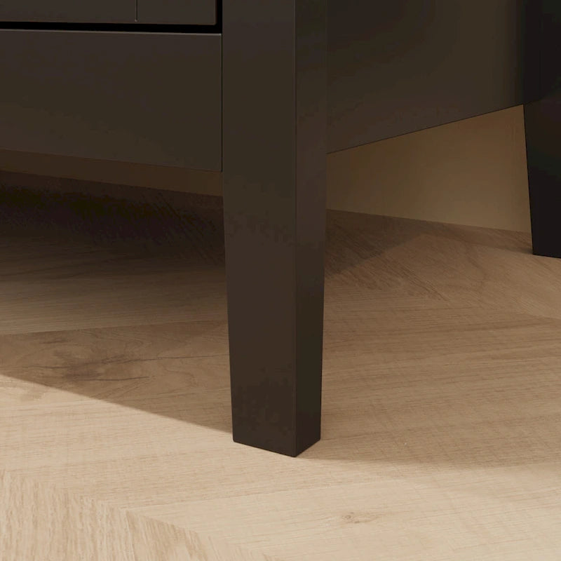 Bedroom Dresser with Silver Accents Sleek and Spacious Organizer Chest