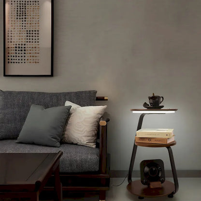 Modern Nightstand with Wireless Charger and LED Lights