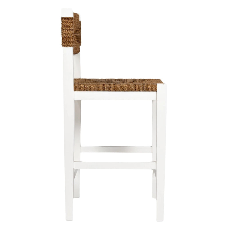 Willowbrook Solid Wood and Natural Woven Seagrass Rope Counter Stool