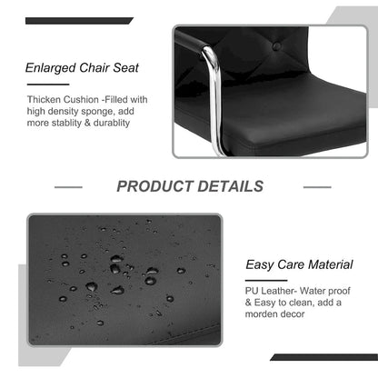 Javlergo Adjustable Height Swivel Bar Stools PU Leather with Back and Armrest, Set of 4 Barstools