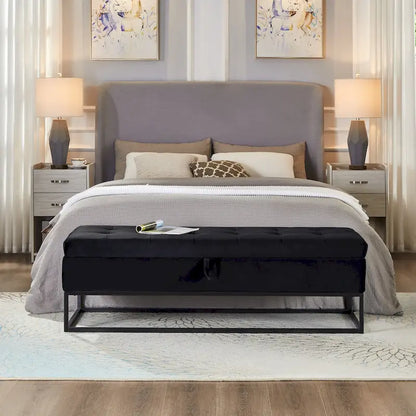 58.6 Bed Bench Metal Base with Storage