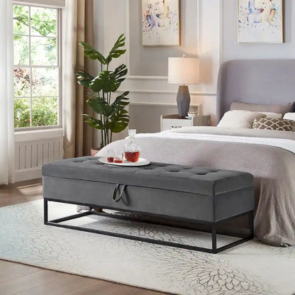 58.6 Bed Bench Metal Base with Storage
