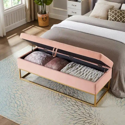 58.6 Bed Bench Metal Base with Storage