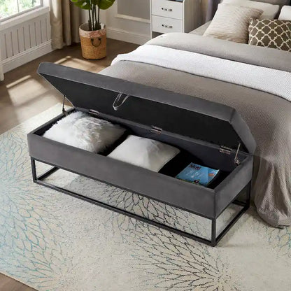 58.6 Bed Bench Metal Base with Storage