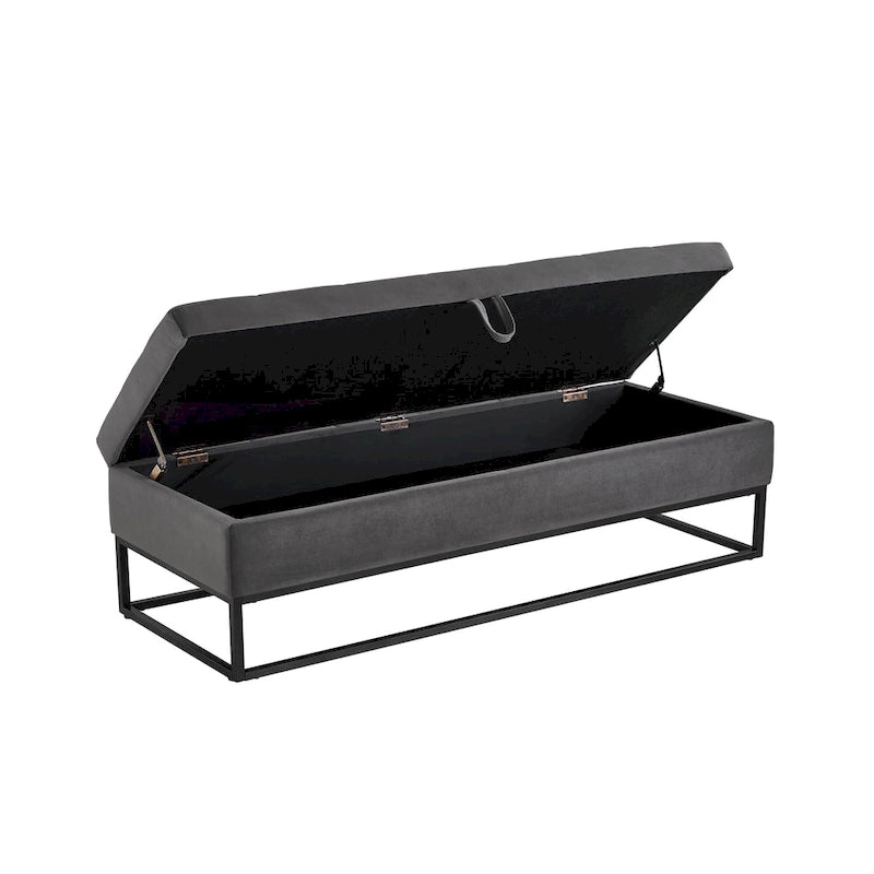 58.6 Bed Bench Metal Base with Storage