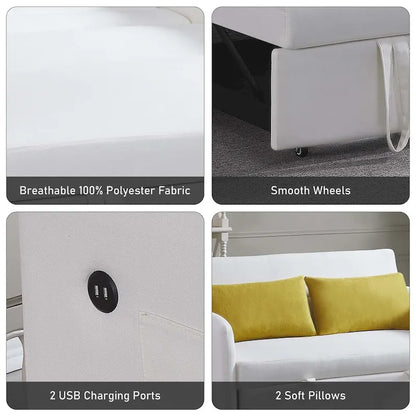 Aukfa Sofa Bed Pull Out Couch Convertible Loveseat Sleeper Sofa Couch