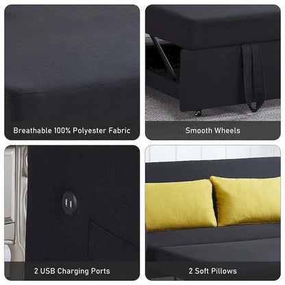 Aukfa Sofa Bed Pull Out Couch Convertible Loveseat Sleeper Sofa Couch
