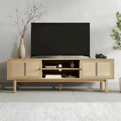 Studio London Wooden TV Stand with Doors Contemporary Media Console