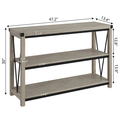 3 Tier Wood Narrow Farmhouse Entryway Table, Console Table