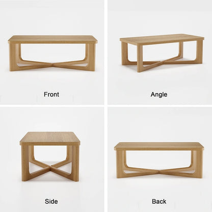 Rectangle Solid Wood Oak Coffee Table End Table