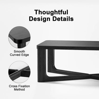 Rectangle Solid Wood Oak Coffee Table End Table