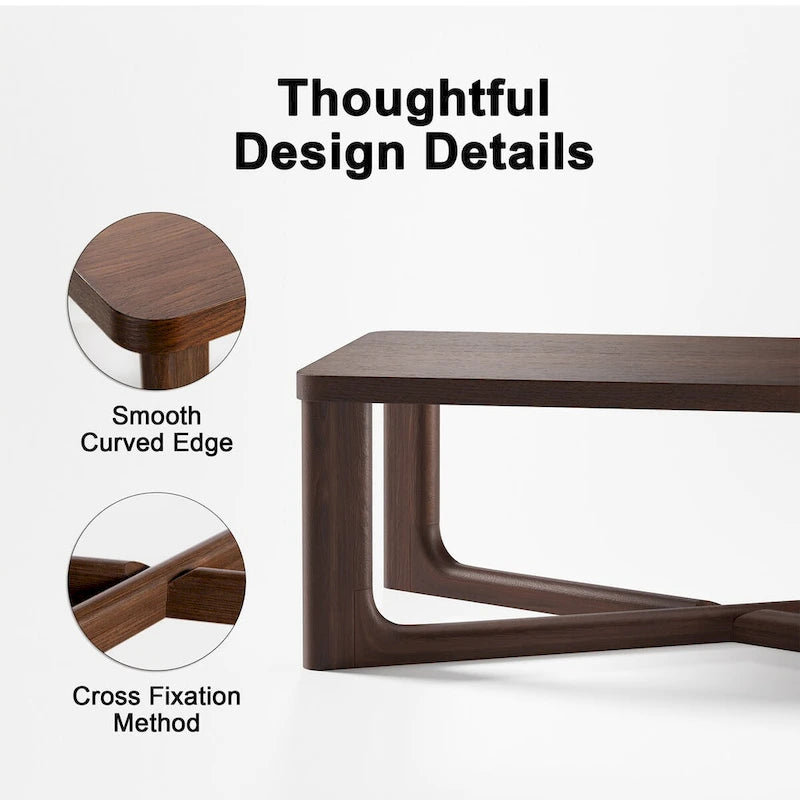 Rectangle Solid Wood Oak Coffee Table End Table