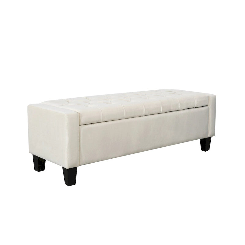 Porthos Home Warren Velvet Button Tufted Storage Bench