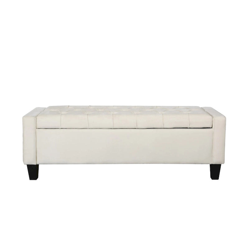 Porthos Home Warren Velvet Button Tufted Storage Bench