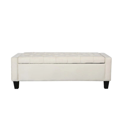 Porthos Home Warren Velvet Button Tufted Storage Bench