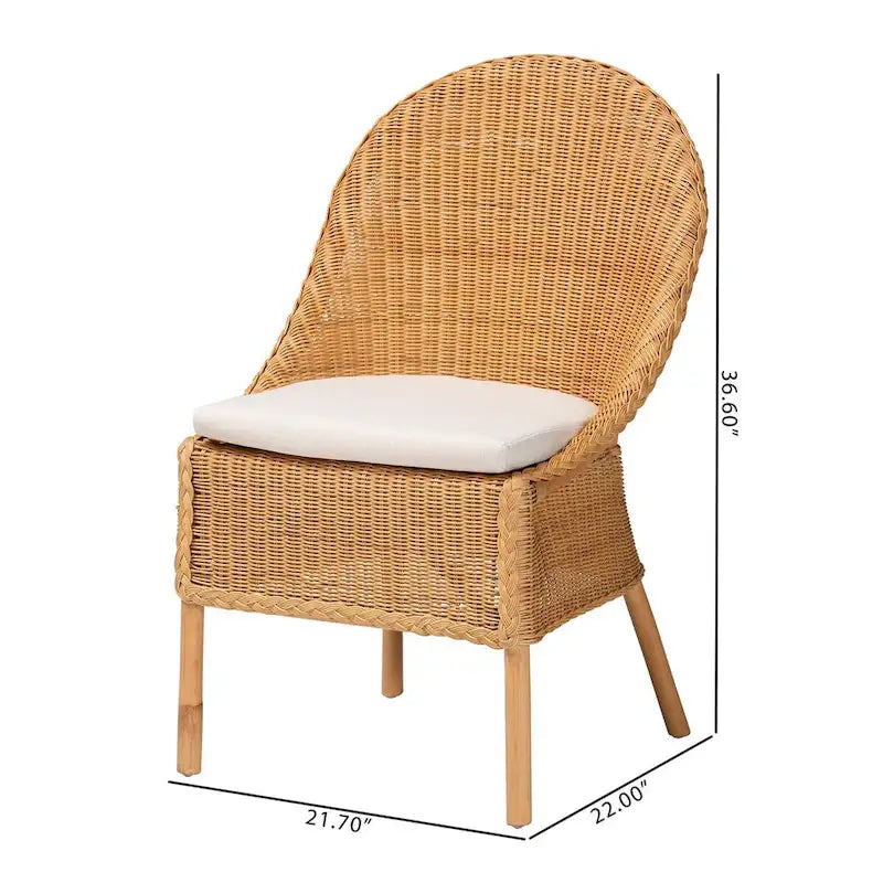 Camelia Bohemian Light Honey Rattan Dining Chair