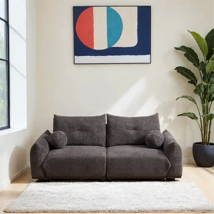 Lamb's Wool 2-Seater Cushion Sofa 90 Comfortable Sofa,w/2 Cushions