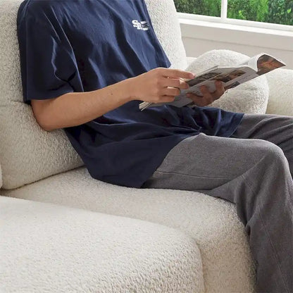 Lamb's Wool 2-Seater Cushion Sofa 90 Comfortable Sofa,w/2 Cushions