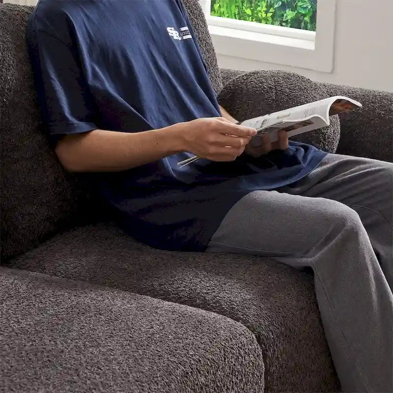 Lamb's Wool 2-Seater Cushion Sofa 90 Comfortable Sofa,w/2 Cushions