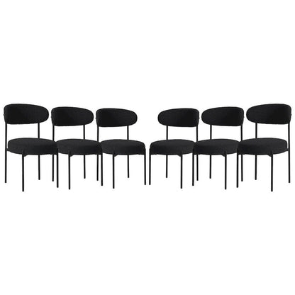 Bayville Mid-Century Curved Back Fabric Upholstered Metal Dining Chair (Set of 6)