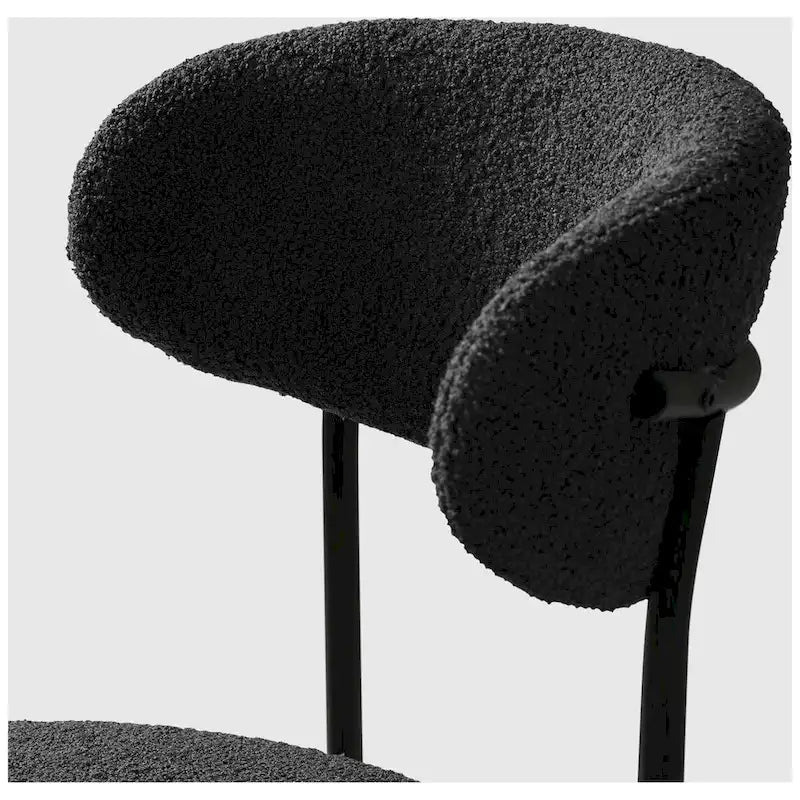 Bayville Mid-Century Curved Back Fabric Upholstered Metal Dining Chair (Set of 6)