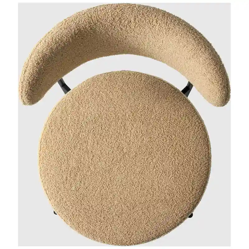 Bayville Mid-Century Curved Back Fabric Upholstered Metal Dining Chair (Set of 6)