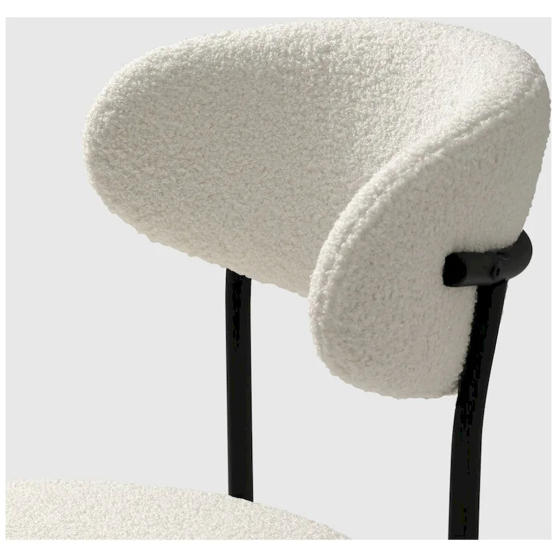 Bayville Mid-Century Curved Back Fabric Upholstered Metal Dining Chair (Set of 6)