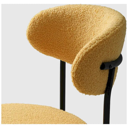 Bayville Mid-Century Curved Back Fabric Upholstered Metal Dining Chair (Set of 6)