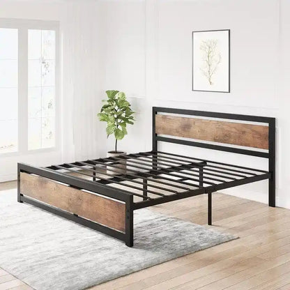 Full Size Bed Frame Platform with Headboard,14 inch Full Bedframe